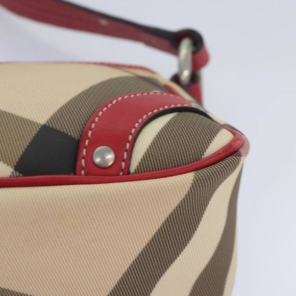 BURBERRY Nova Check Shoulder Bag PVC Beige Silver Auth 93825 - Picture 9 of 16